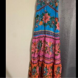 FARM Rio Floral Maxi Dress - Blue, Pink, Orange